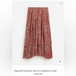 J Crew Gwyneth Pleated skirt strawberry print sz XXL NWT